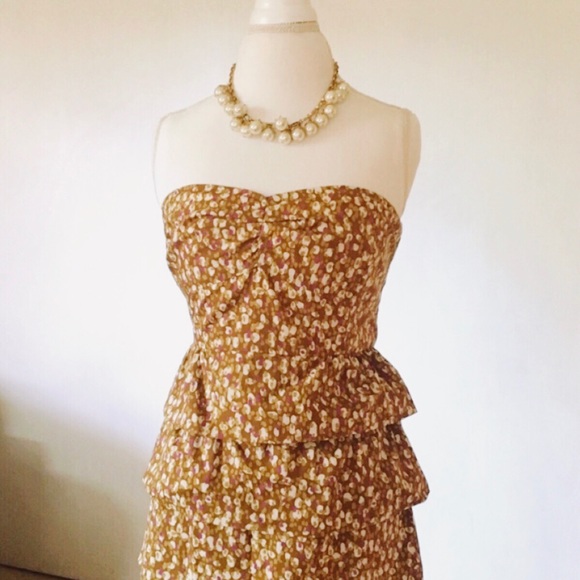 J. Crew Dresses & Skirts - j crew floral strapless ruffle dress